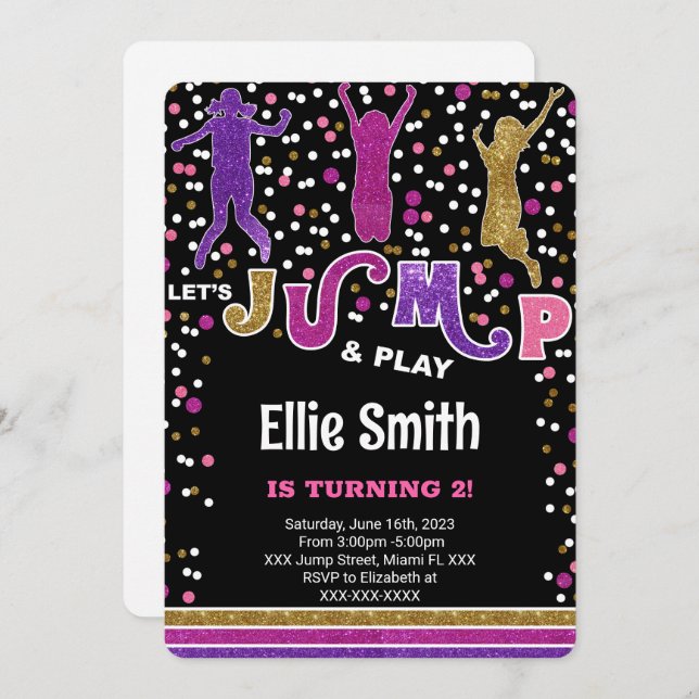 Editable Jump Invitation (Front/Back)