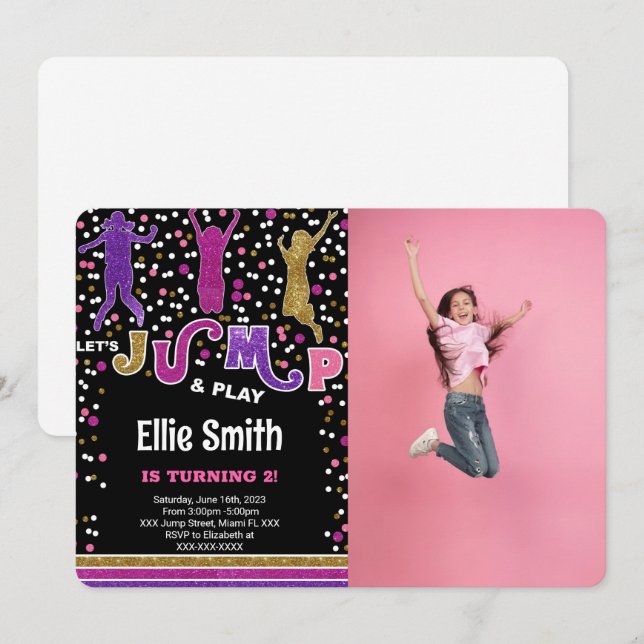 Editable Jump Photo Invitation (Front/Back)