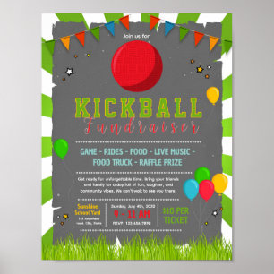 Editable kickball fundraiser flyer poster