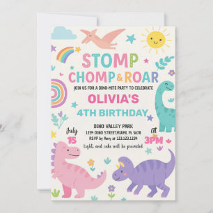 Editable Kids Dino Party Invite