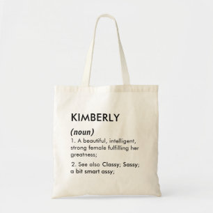 Editable Kimberly name definition, custom name Tote Bag