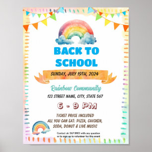 Editable Kindness rainbow school flyer Poster