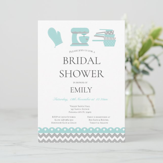 Editable Kitchen Theme Bridal Shower  Invitation (Standing Front)