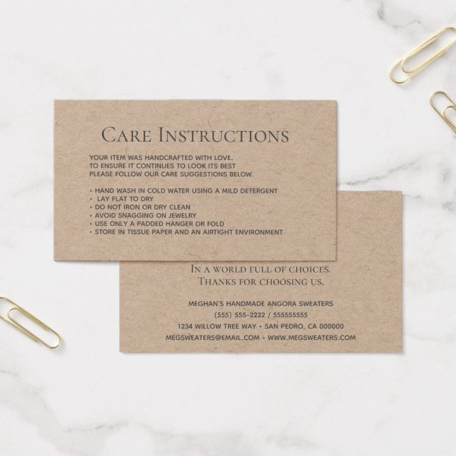 Editable Kraft Washing Care clothing packaging (Office)