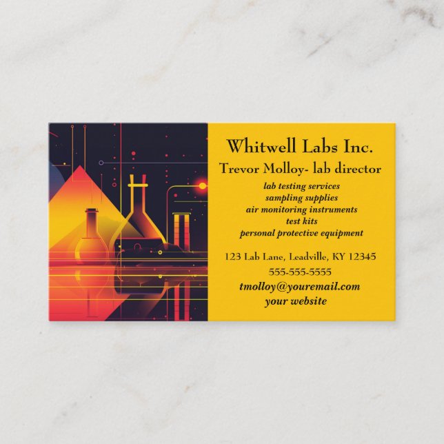 Editable Lab Services Business Card (Front)