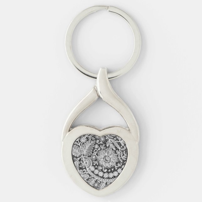 Editable Lace Mother’s Day Heart Key Ring (Front)