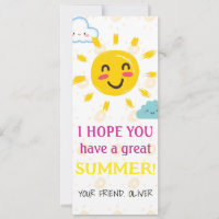 Editable Last Day of School, summer greeting card