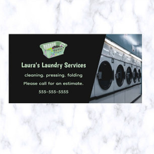 Editable Laundry Services  Business Card
