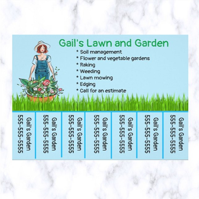 Editable Lawn and Garden Care Phone Number Flyer (What a great way to advertise your gardening business!)