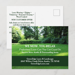 Editable Lawn Care Promotional Postcard
