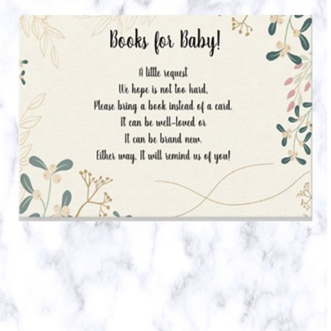 Editable Leaves Babys Library Enclosure Card (Creator Uploaded)