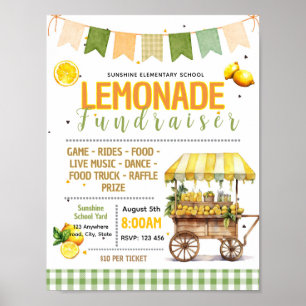 Editable lemonade fundraiser flyer poster