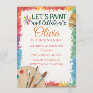 Editable Let’s Paint and Celebrate Invitation