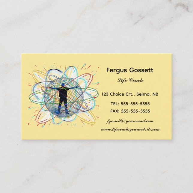 Editable Life Coach Physics Tutor Business Card (Front)