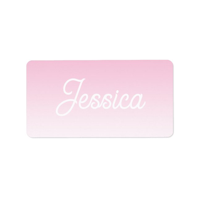 (Editable) Light Pink Color Ombre & Your Text Label (Front)