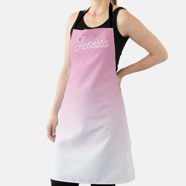(Editable) Light Pink Colour Ombre & Your Text Apron (Insitu)