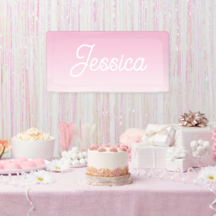 (Editable) Light Pink Colour Ombre & Your Text Banner