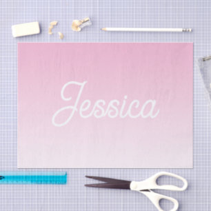 (Editable) Light Pink Colour Ombre & Your Text Tissue Paper