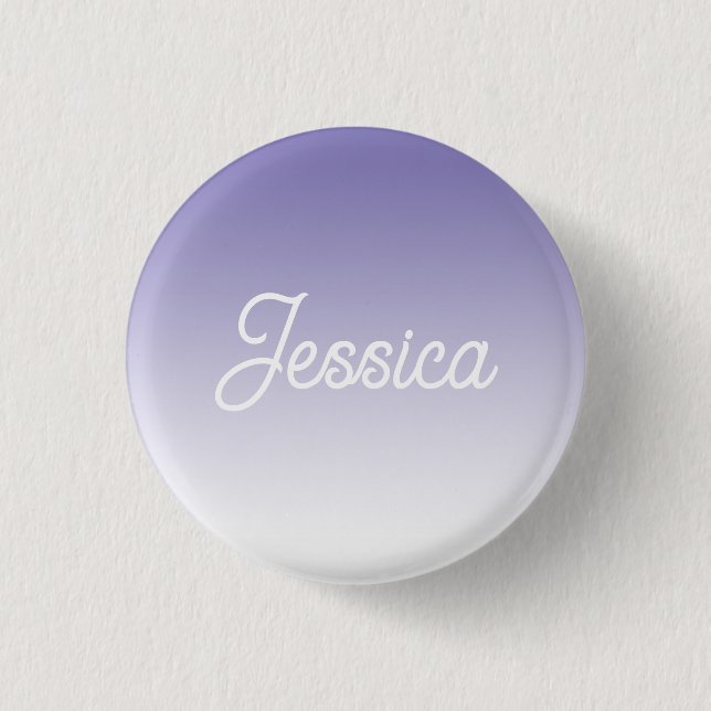 (Editable) Light Purple Colour Ombre & Your Text 3 Cm Round Badge (Front)