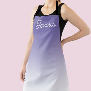 (Editable) Light Purple Colour Ombre & Your Text Apron