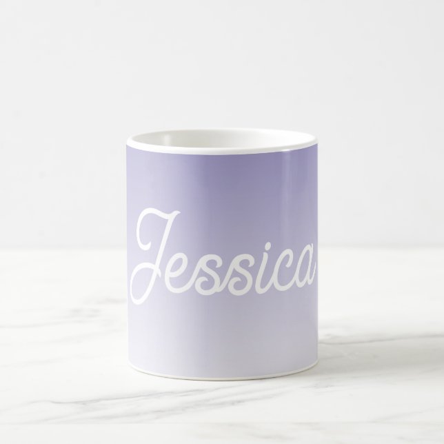 (Editable) Light Purple Colour Ombre & Your Text Coffee Mug (Center)