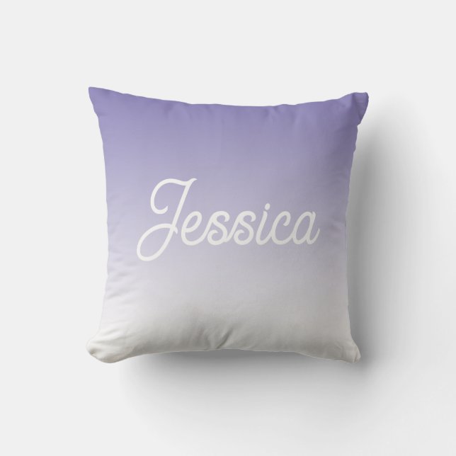 (Editable) Light Purple Colour Ombre & Your Text Cushion (Front)