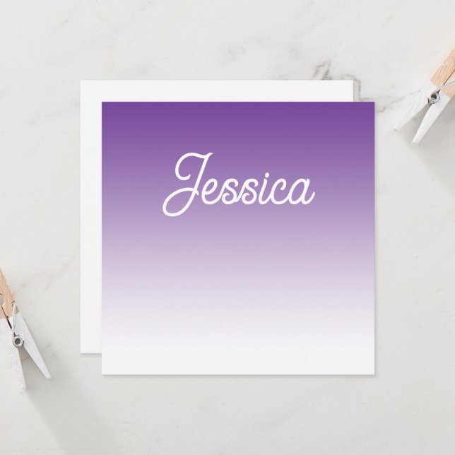 (Editable) Light Purple Colour Ombre & Your Text Invitation (Front/Back In Situ)