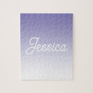 (Editable) Light Purple Colour Ombre & Your Text Jigsaw Puzzle