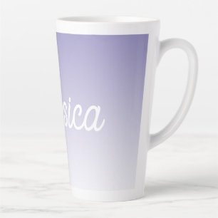 (Editable) Light Purple Colour Ombre & Your Text Latte Mug
