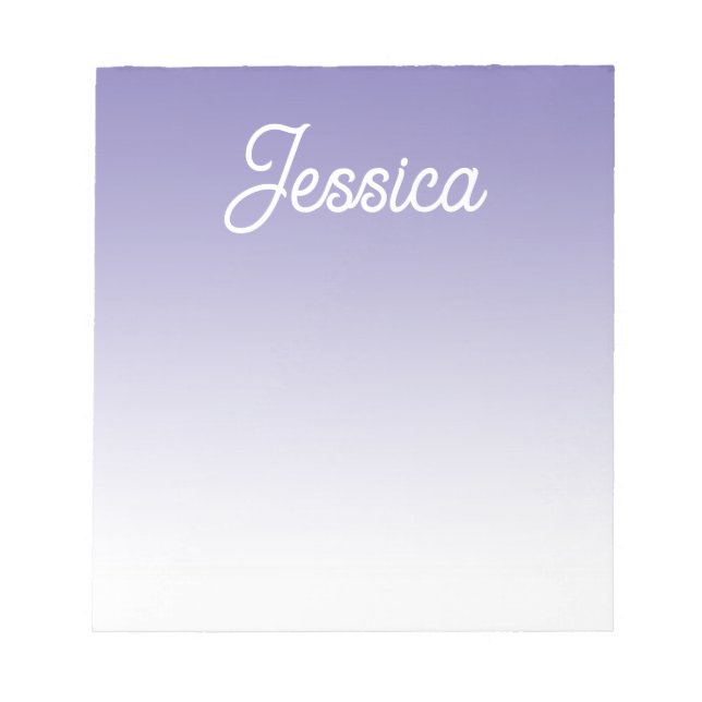 (Editable) Light Purple Colour Ombre & Your Text Notepad (Front)