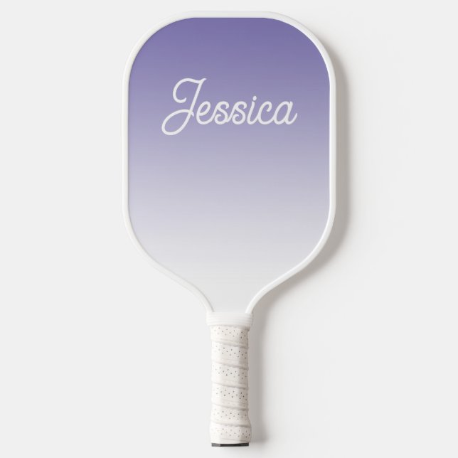 (Editable) Light Purple Colour Ombre & Your Text Pickleball Paddle (Front)