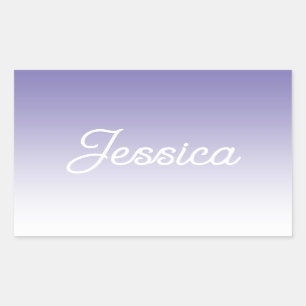 (Editable) Light Purple Colour Ombre & Your Text Rectangular Sticker