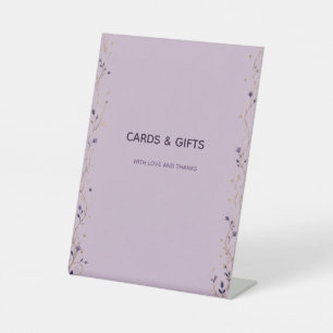 Editable Lilac Celestial Wedding Cards and Gifts S Pedestal Sign