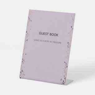 Editable Lilac Celestial Wedding Guest Book Sign