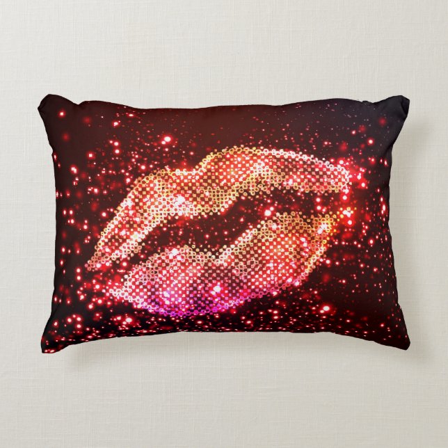 Editable Lip Illustration: Simple Graphic Design Decorative Cushion (Front)
