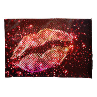 Editable Lip Illustration: Simple Graphic Design Pillowcase