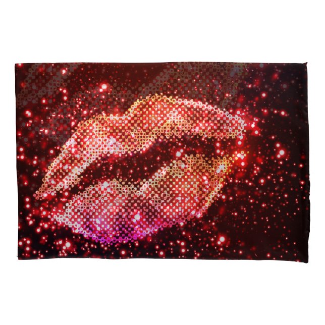 Editable Lip Illustration: Simple Graphic Design Pillowcase (Front)