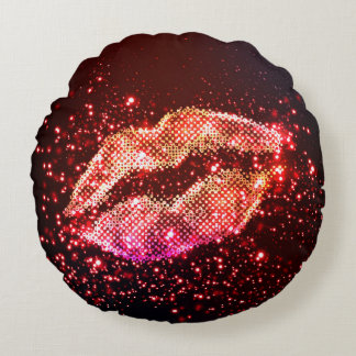 Editable Lip Illustration: Simple Graphic Design Round Cushion