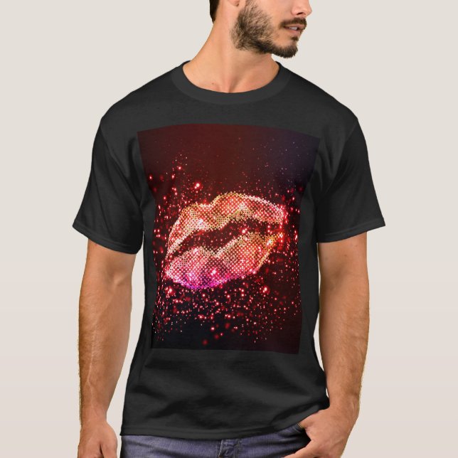 Editable Lip Illustration: Simple Graphic Design T-Shirt (Front)