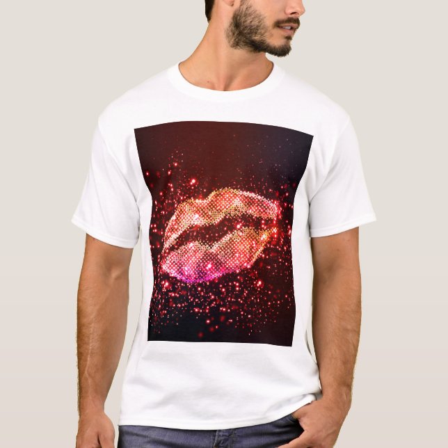 Editable Lip Illustration: Simple Graphic Design T-Shirt (Front)