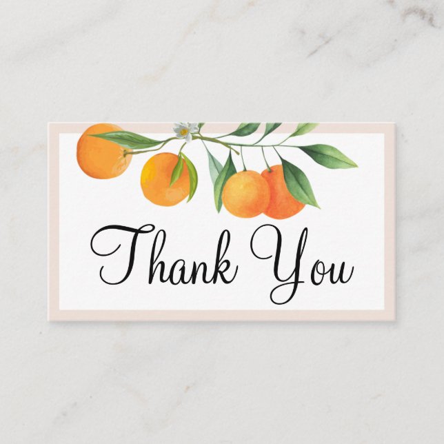 Editable Little Cutie Baby Shower Thank You Enclosure Card (Front)