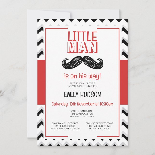 Editable Little Man Invitation (Front)