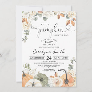 Editable Little Pumpkin Baby Shower Invitation