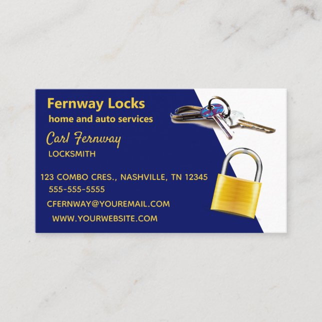 Editable Locksmith Business Card (Front)