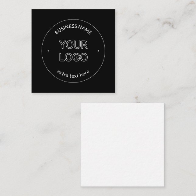 Editable Logo Replacement & Business Name | Black Enclosure Card (Front/Back)
