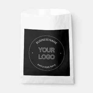 Editable Logo Replacement & Business Name Black Favour Bag