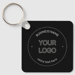 Editable Logo Replacement & Business Name   Black Key Ring