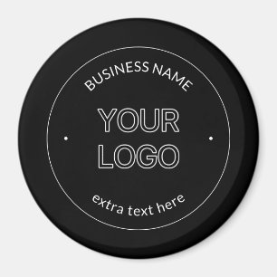 Editable Logo Replacement & Business Name Black Magnet