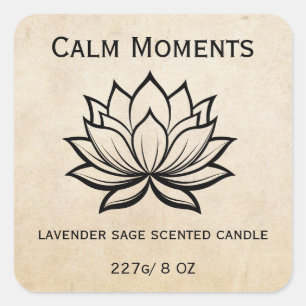 Editable Lotus Flower Product Square Sticker