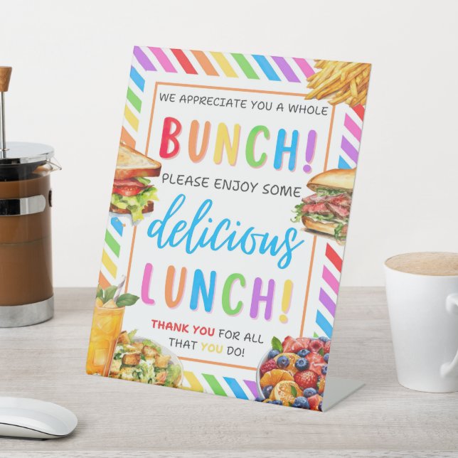 EDITABLE Lunch Appreciation Sign, Lunch Teacher  Pedestal Sign (In SItu)